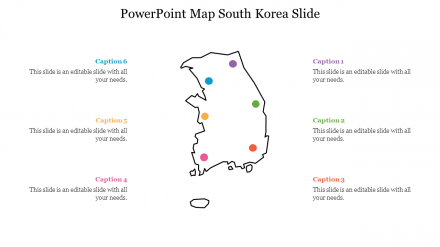 Our Predesigned PowerPoint Map South Korea Slide Design